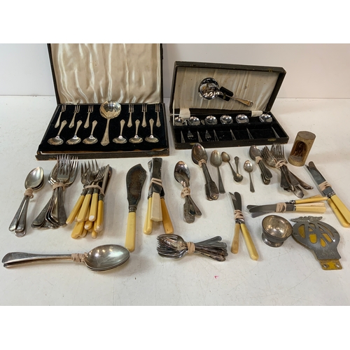 312 - Various Cutlery and AA Badge etc