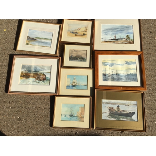 362 - Various Watercolours etc - Seascapes