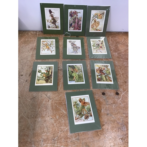 638 - 10x Cecily Mary Baker Flower Fairy Prints C1940 with Matching Mounts