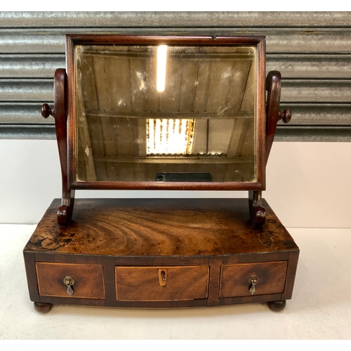 581 - Victorian Mahogany Dressing Table Mirror with Drawers Under