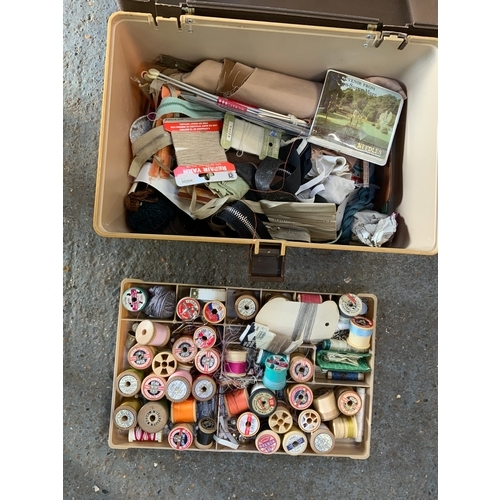 257 - Sewing Box and Contents