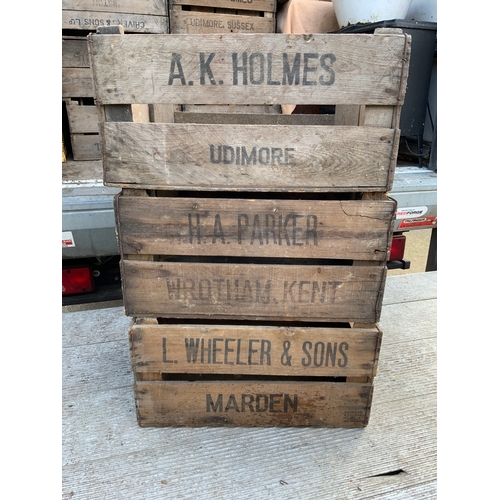 13 - 3x Vintage Wooden Crates