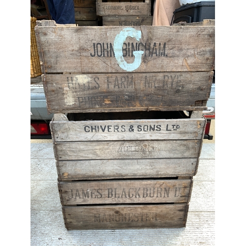 12 - 3x Vintage Wooden Crates