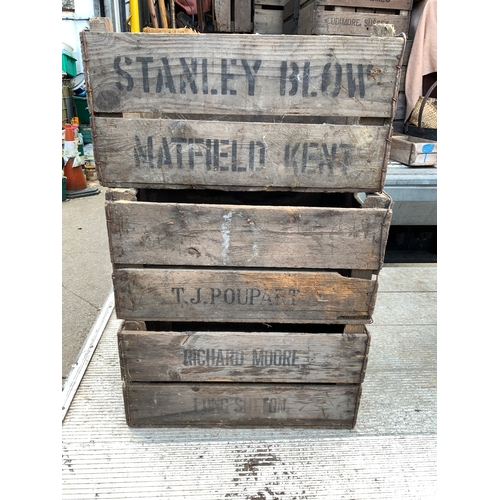 6 - 3x Vintage Wooden Crates