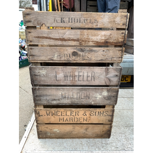 7 - 3x Vintage Wooden Crates