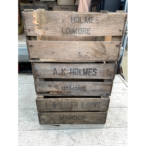 9 - 3x Vintage Wooden Crates