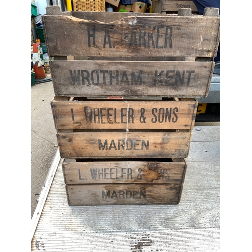 19 - 3x Vintage Wooden Crates