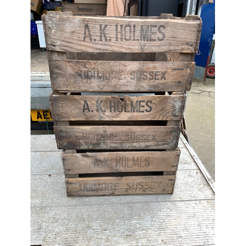 18 - 3x Vintage Wooden Crates