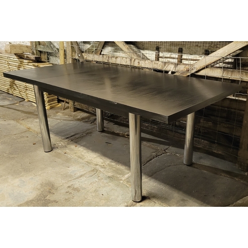 91B - Vintage 1970's Cesca Habitat Black Ash Extending Dining Table Desk By Marcel Breuer