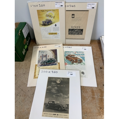 126 - Mounted Advertising Prints - Cars