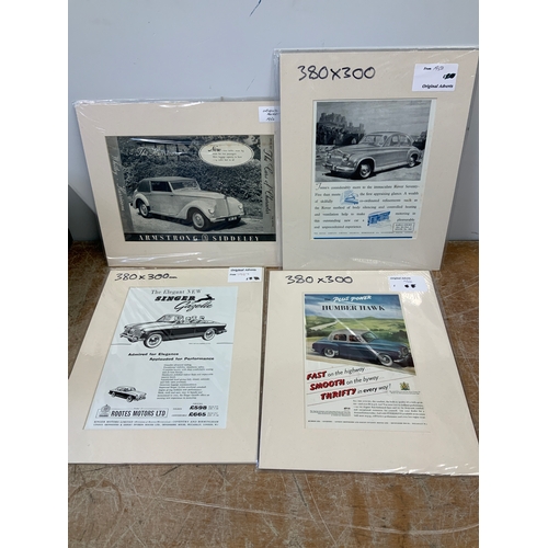 453 - Mounted Advertising Prints - Cars