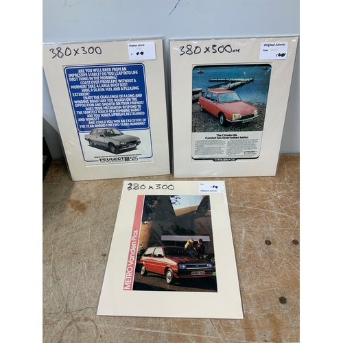 454 - Mounted Advertising Prints - Cars