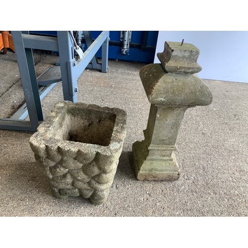 56 - Concrete Planter and Pedestal