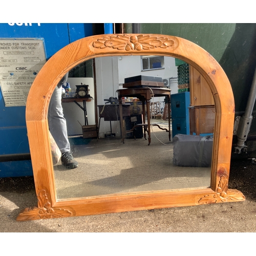 491 - Pine Overmantel Mirror