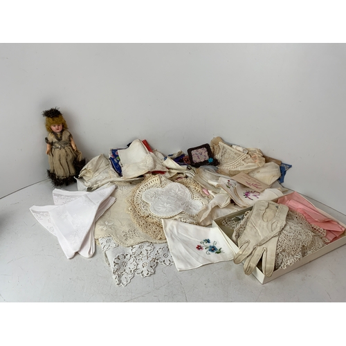 116 - Old Doll and Linen