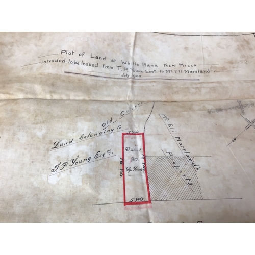 609 - Approximately 24 Various Plans on Silk relating to New Mills, Peak District - J Pollitt Surveyor - D... 