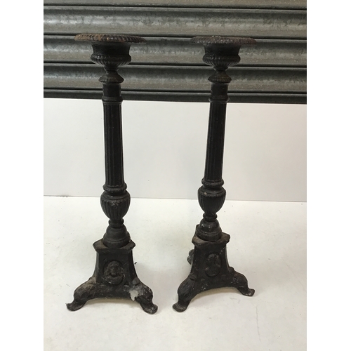 118 - Cast Iron Candlesticks