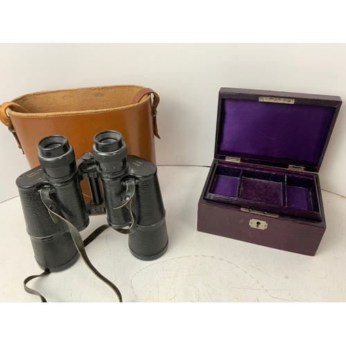 518 - Carl Heizon Binoculars and Jewellery Box