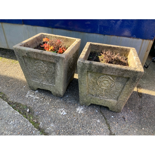 91 - Pair of Tudor Rose Planters