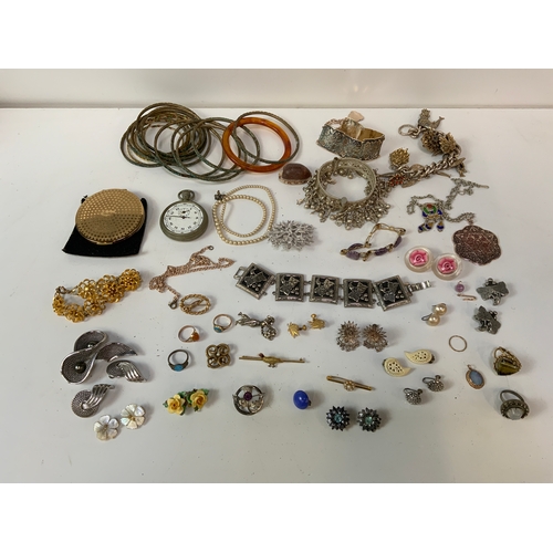 Costume Jewellery and Stratton Powder Compact