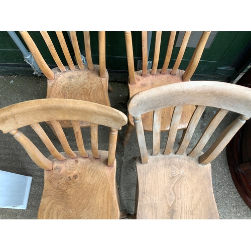 86 - 4x Elm Slat Back Chairs