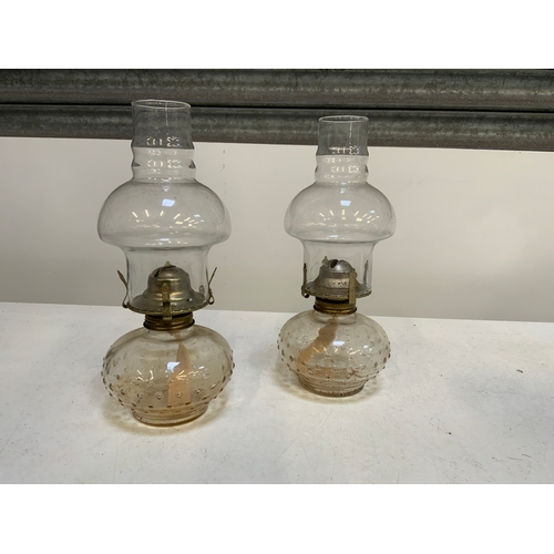 663 - Pair of Vintage Glass Lamps