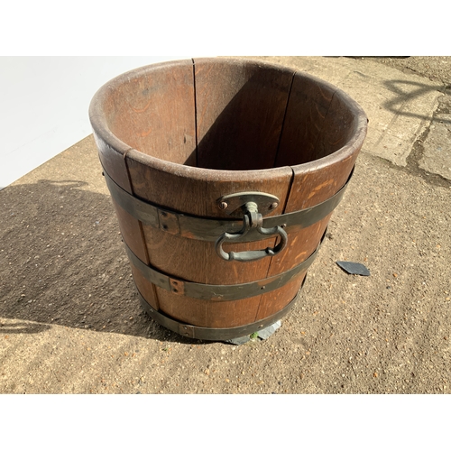 522 - Coopered Barrel Planter