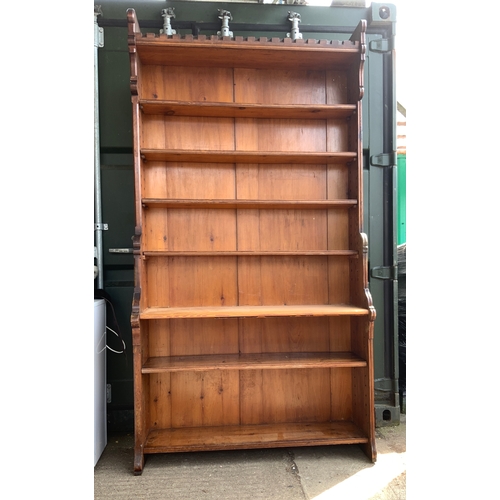 742 - Victorian Pitch Pine Bookcase - W123x H230x D38cm