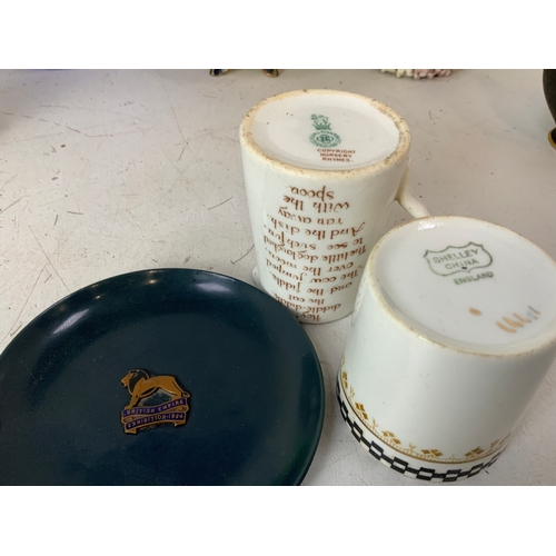 176 - Dartington Vase, Aynsley Photo Frame, Shelley Coffee Cup and Royal Doulton Nursery Rhyme Jug etc