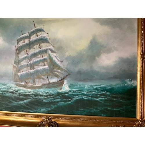 74 - Framed Oil on Canvas - Ship