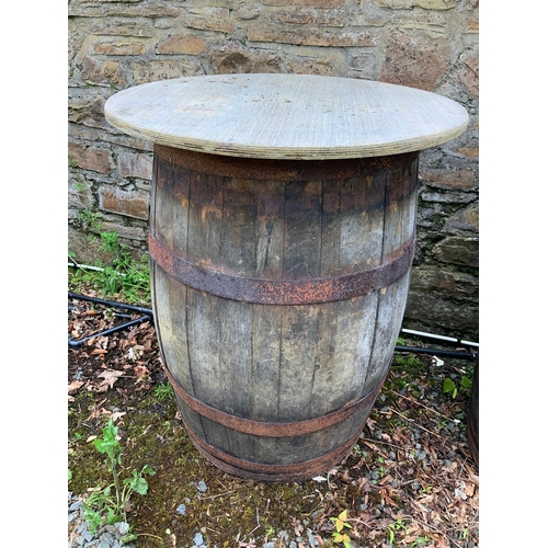 341 - Coopered Barrel with Table Top