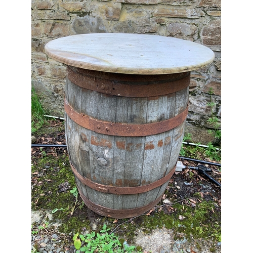 342 - Coopered Barrel with Table Top