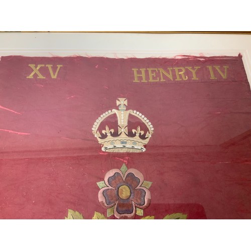 139A - British Army Silk Hand Embroidered Pennant - Henry IV - Yorkshire Red Rose