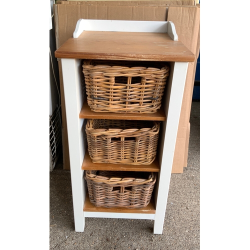 Part Painted Pine Storage Unit with Baskets