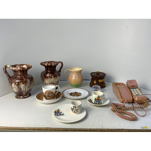 137 - Collection of Pottery - Including Halifax Tobacco Box, Sylvac, Susie Cooper and Trimphone