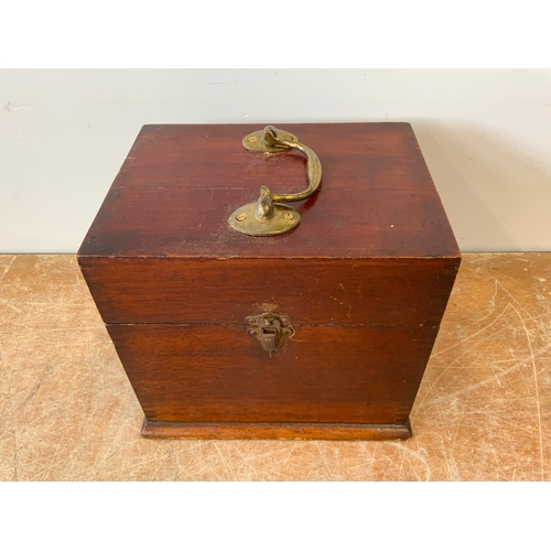 153 - Mahogany Box with Nails and Screws etc