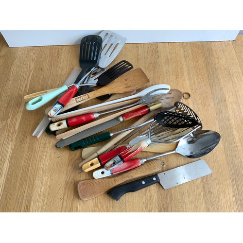 293 - 2x Stoneware Jars and Contents - Utensils