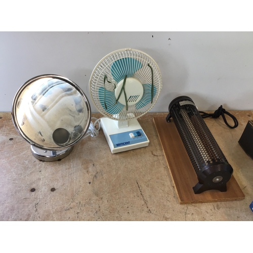 810 - Vintage Heater, Fan and Mirror