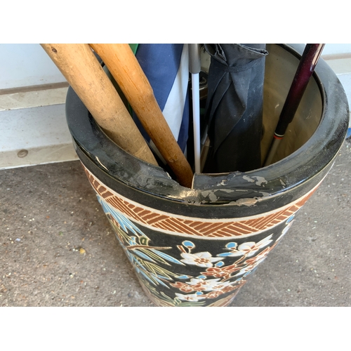 458 - Umbrella Stand and Contents