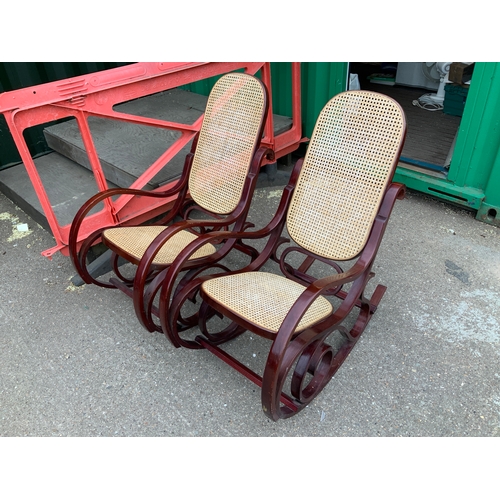 153 - Pair of Cane Rocking Chairs