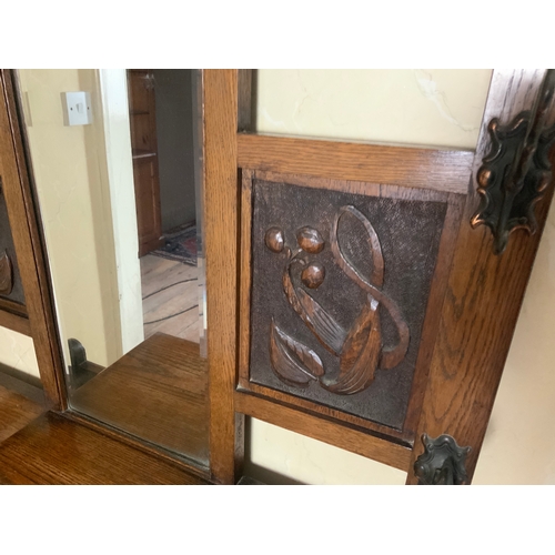 500A - Arts and Crafts Oak Hall Stand - Please Note that this lot is Off Site, Please Contact Before Collec... 