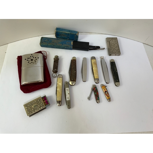 698 - Selection of Penknives and Acme City Whistle etc