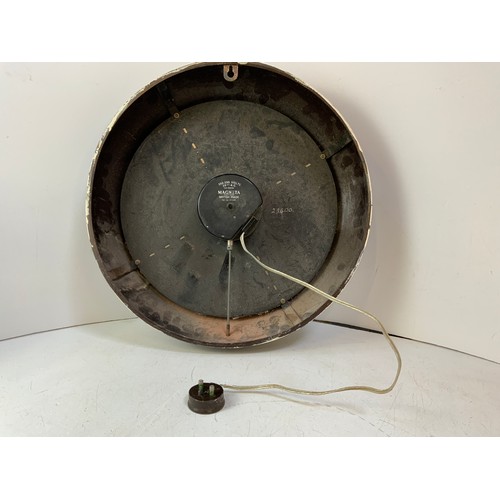 220 - Large Vintage Metal Magneta Mains Electric Wall Clock