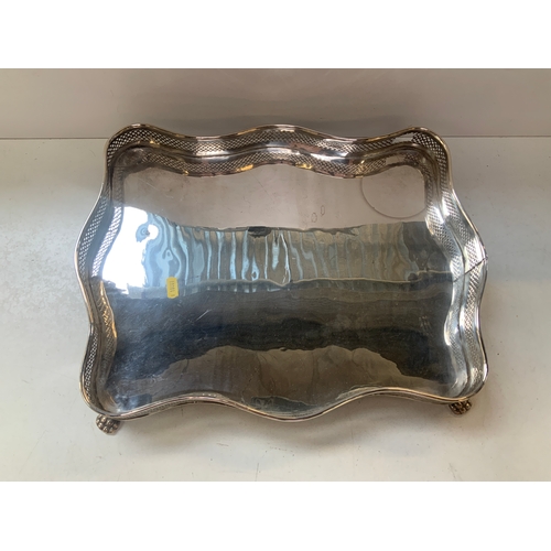 536 - Silver Plated Galleried Tray