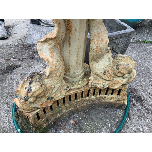 140 - Large Cast Iron Fountain - Break to Cherub