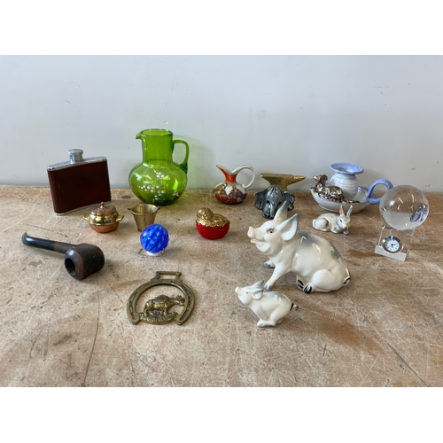 848 - Vintage Beswick Pig and Piglet and Other Collectables