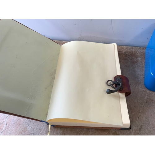 589 - Leather Bound Journal, Cash Box with Keys