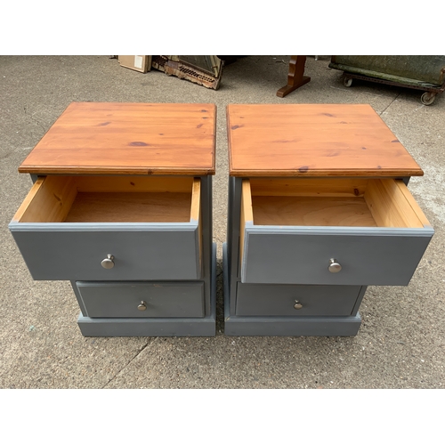 637 - Pair of Painted Pine Bedsides