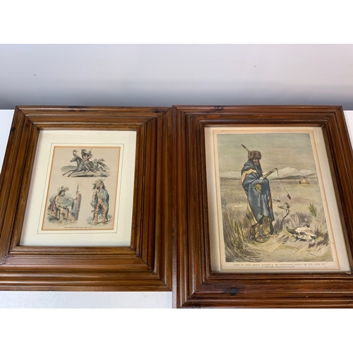 299 - 5x Framed Pictures- Relating to Native American Peoples