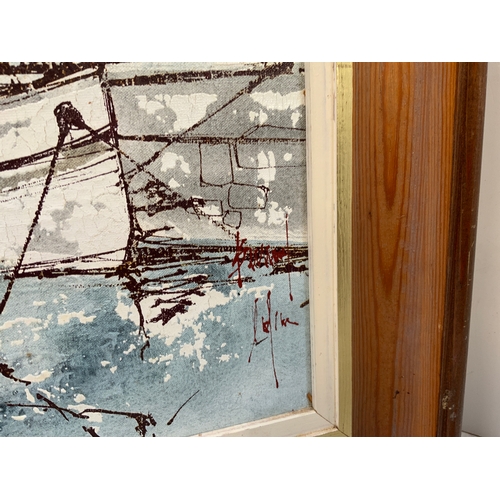 762 - Framed Canvas - Boats